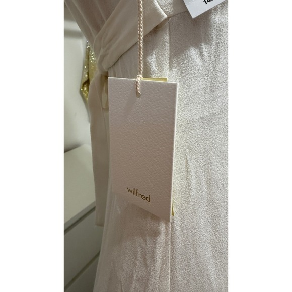 Wilfred Aritzia White Puff Sleeve Midi Dress Sweetheart Neck Ruched Size 2 - Picture 10 of 15